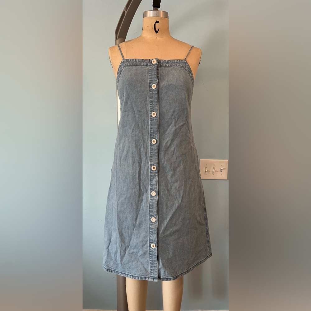 Madewell Denim Button-Down Dress - 6 - Blue